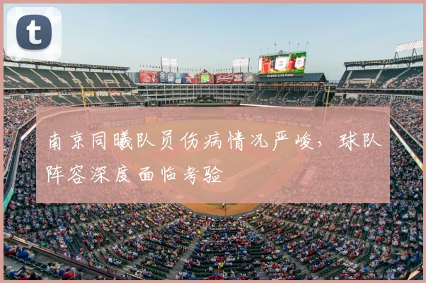 南京同曦队员伤病情况严峻，球队阵容深度面临考验
