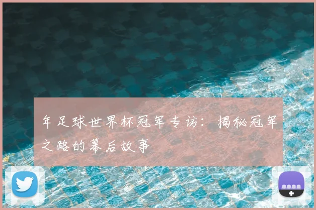年足球世界杯冠军专访：揭秘冠军之路的幕后故事